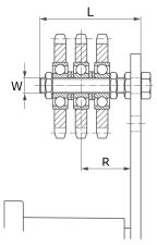 Koło łańcuchowe napinacza Rosta typ N, ze śrubą trzyrzędowe 1 1/2”, M20, Z11 - 2