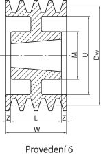 Koło pod pasy klinowe, pod Taper Lock® PBT 112 SPB2 TL1610 - 6