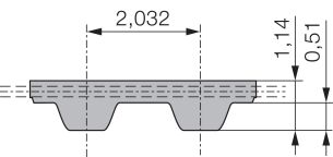 Pas zębaty neoprenowy PowerGrip 432-MXL-025, Z54 - 2