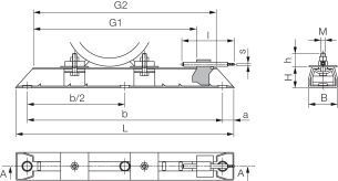 Podstawa pod silnik, szyny z ruchomymi mocowaniami 1072/24 - 2