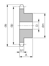 Koło łańcuchowe z piastą hartowane zęby jednorzędowe 1/2''x5/16'' Z16 - 2