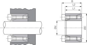 Tuleja zaciskowa BK 61 samocentrująca, stalowa BK61 45x75 - 2