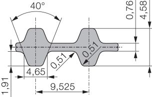 Pas zębaty neoprenowy obustronnie uzębiony PowerGrip TP-255-L-100, Z68 - 2