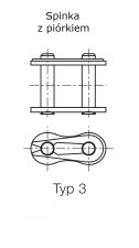 Półspinka łańcucha rolkowego IWIS DIN 8187 jednorzędowa 3/8”x7/32” - 4