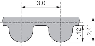 Pas zębaty neoprenowy PowerGrip 231-3MGT-15, Z77 - 2