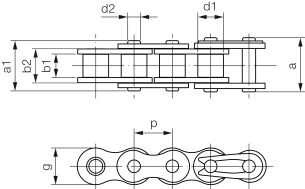 Łańcuch rolkowy bezobsługowy IWIS MEGAlife II DIN 8187 jednorzędowy 1”x17,02mm - 2