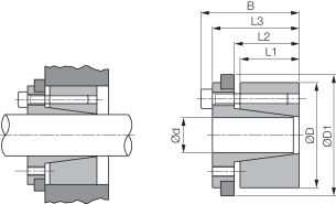Tuleja zaciskowa BK 71 samocentrująca, stalowa BK71 85x125 - 2