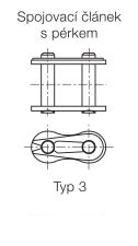 Półspinka łańcucha rolkowego standardowego DIN 8187 jednorzędowa 1 1/4”x3/4” - 4
